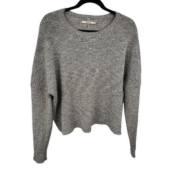 J Brand Ribbed Marled Boxy Oversized Drop Shoulder Crop Sweater 8895SW95 - Picture 2 of 7